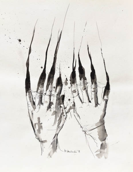Drawing-ink-on-paper-Horror, 2021 Małgorzata Bańkowska. Surreal artist.