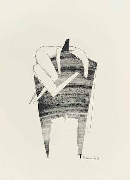 Guardian 2023, Małgorzata Bańkowska mono stereo rysunek tuszem na papierze ink artwork ink drawing on paper dystopian art surrealizm sztuka dystopijna