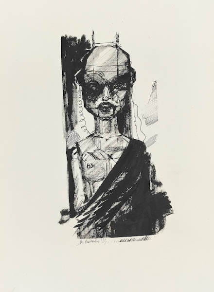 Misogynist 2023, Małgorzata Bańkowska mono stereo rysunek tuszem na papierze ink artwork ink drawing on paper dystopian art surrealizm sztuka dystopijna