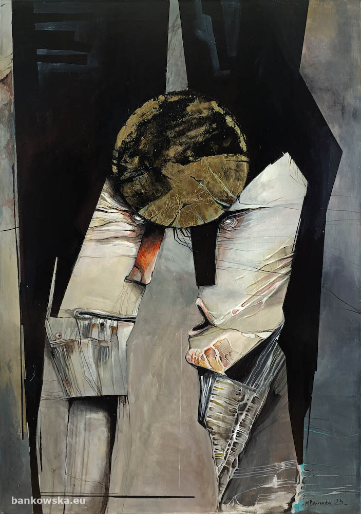 D.2, 2023 Małgorzata Bańkowska. Acrylic painting on canvas. Surreal art, surrealism, polish art, bizzare art, dystopian art, psychedelic.