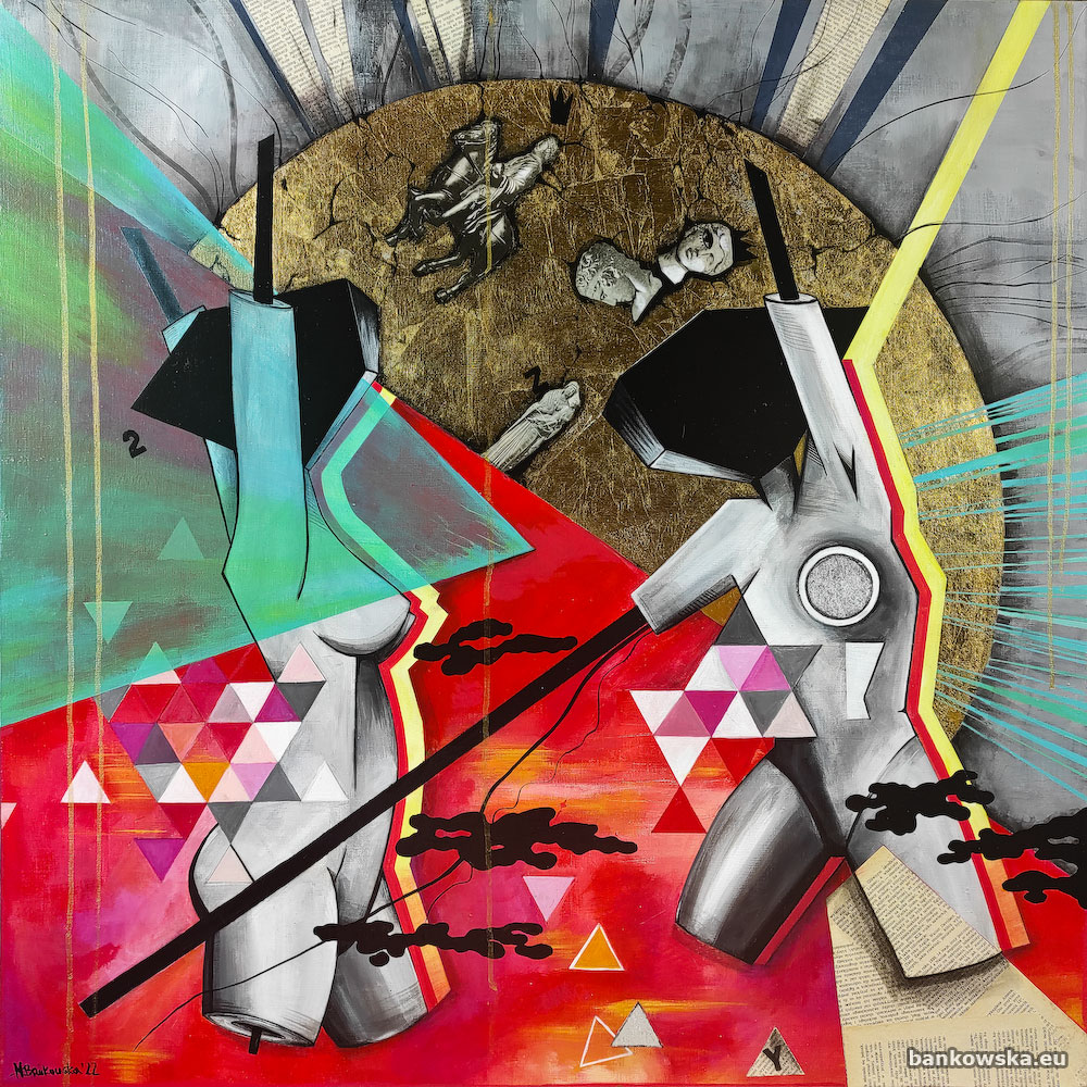 Round, 2022 Małgorzata Bańkowska painting acrylic on hardboard obraz akryl na płótnie pop art polska sztuka malarstwo polskie polish artist