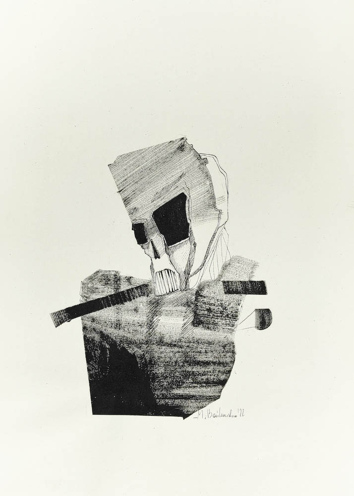 moonson 2022, Małgorzata Bańkowska mono stereo rysunek tuszem na papierze dystopia ink on paper dystopian art surrealism dystopijna sztuka polska surreal artist