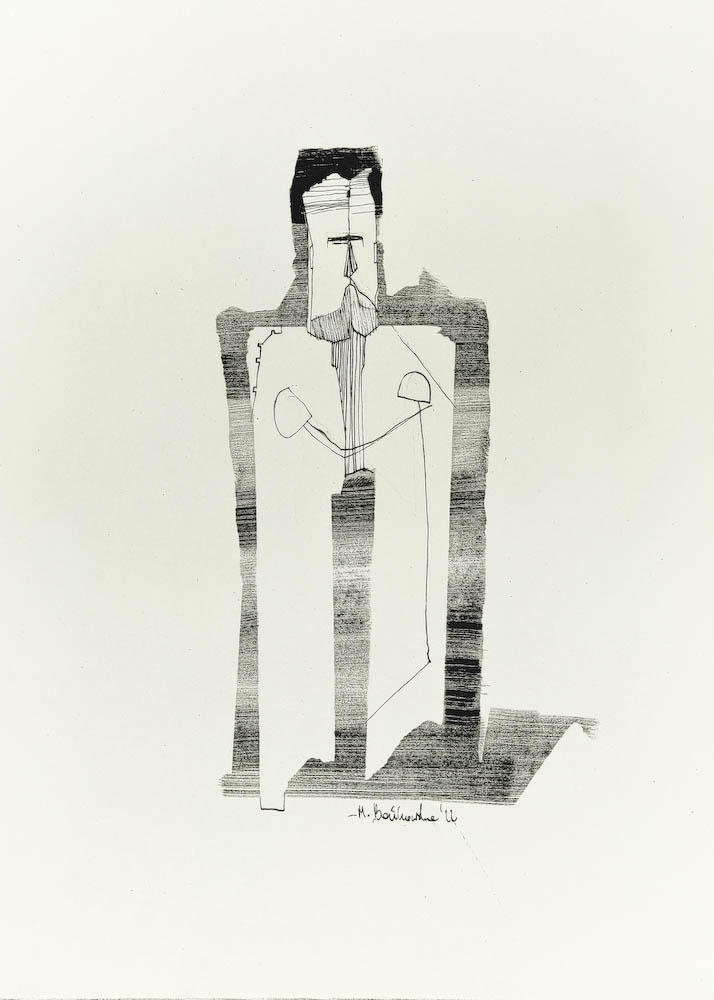 Closer 2022, Małgorzata Bańkowska mono stereo rysunek tuszem na papierze dystopia ink on paper dystopian art surrealism dystopijna sztuka polska surreal artist