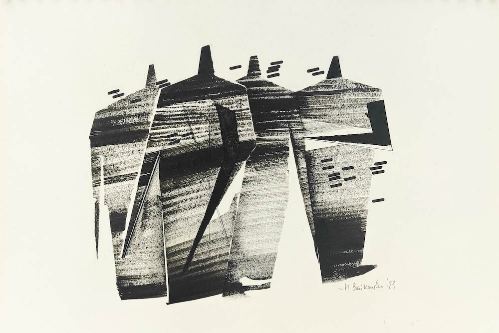 Public Enemy 2023, Małgorzata Bańkowska mono stereo rysunek tuszem na papierze ink artwork ink drawing on paper dystopian art surrealizm sztuka dystopijna