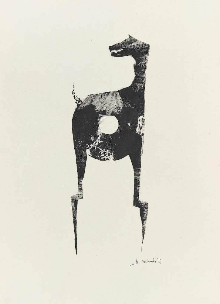  Dino 2023, Małgorzata Bańkowska mono stereo rysunek tuszem na papierze ink artwork ink drawing on paper dystopian art surrealizm sztuka dystopijna