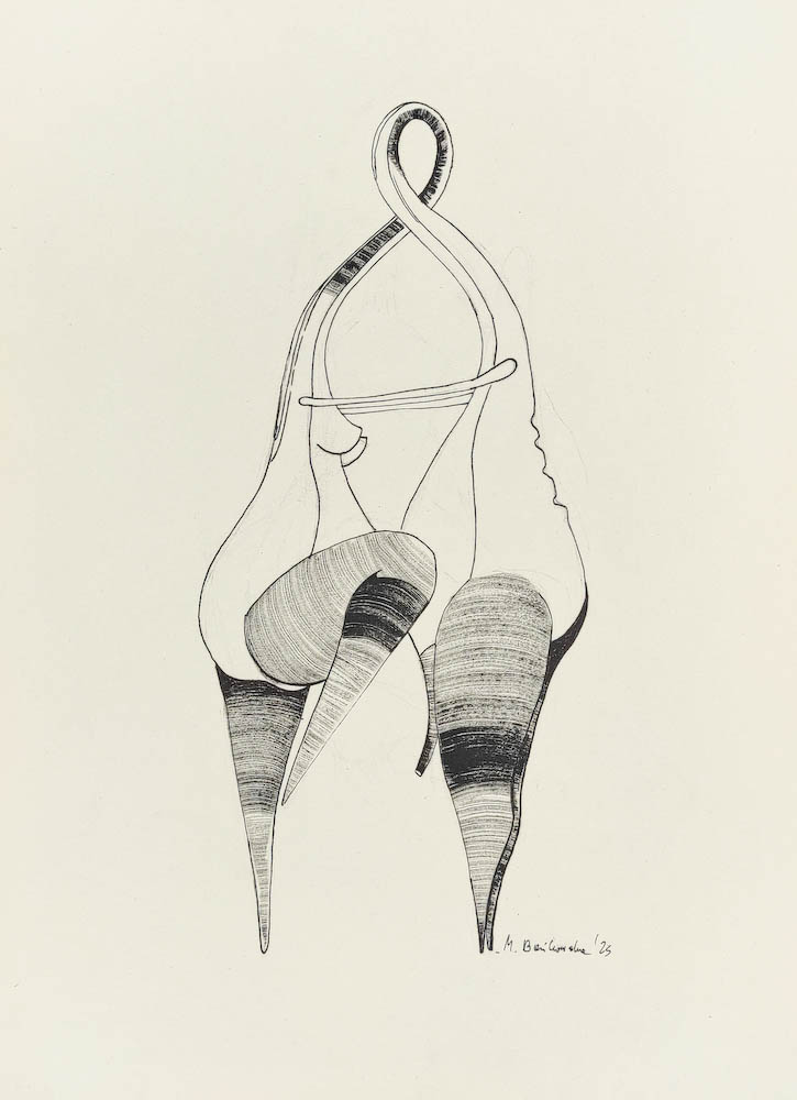 Key 2023, Małgorzata Bańkowska mono stereo rysunek tuszem na papierze ink artwork ink drawing on paper dystopian art surrealizm sztuka dystopijna