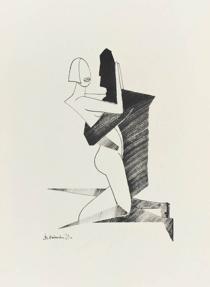 Ballad 2023, Małgorzata Bańkowska mono stereo rysunek tuszem na papierze ink artwork ink drawing on paper dystopian art surrealizm sztuka dystopijna