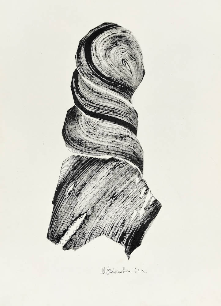 Wild 2024, Małgorzata Bańkowska mono stereo ink on paper fineart artcollector dystopian surrealism