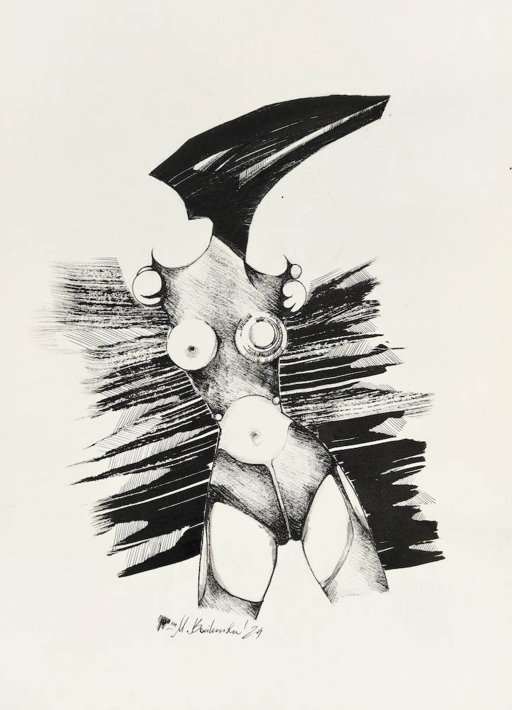 Eraserhead 2024, Małgorzata Bańkowska mono stereo ink on paper fineart artcollector dystopian surrealism