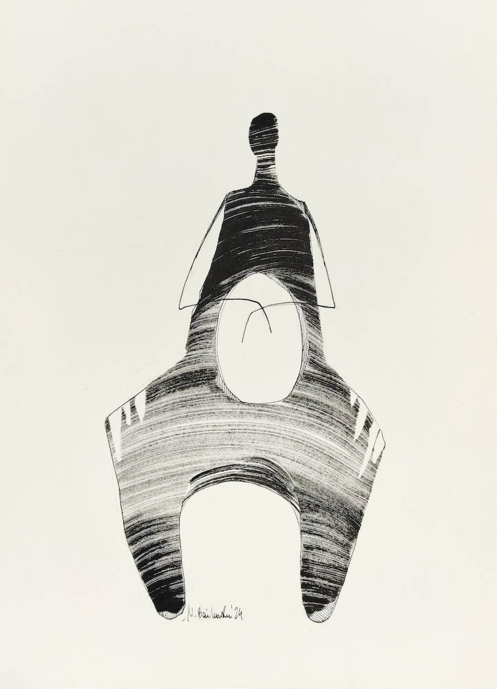 Loss 2024, Małgorzata Bańkowska mono stereo ink on paper fineart artcollector dystopian surrealism