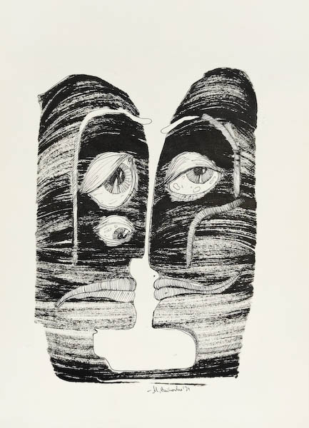 Such a Situation 2024, Małgorzata Bańkowska mono stereo ink on paper fineart artcollector dystopian surrealism