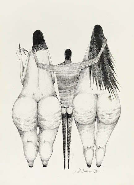 001100 2024, Małgorzata Bańkowska mono stereo ink on paper fineart artcollector dystopian surrealism